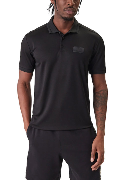 Polo Herrenbluse Kurzarm Schwarz