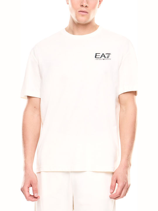 Emporio Armani T-shirt Εκρού, Μαύρο, Πράσινο