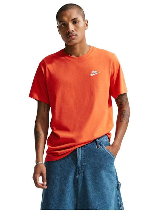 Nike Sportswear Club Αθλητικό T-shirt Πορτοκαλί