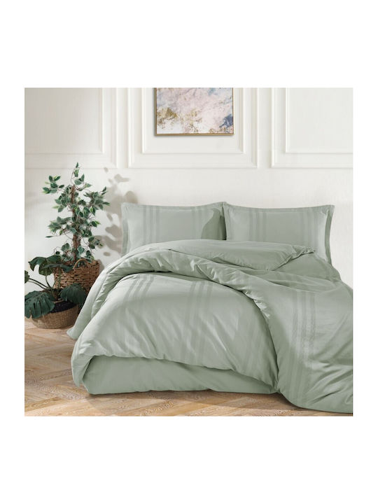 Clasy Home Set Husă de Pilotă Dublă cu 2 Fețe de Pernă & 1 Cearsaf 200x220 Melkor V9 Green