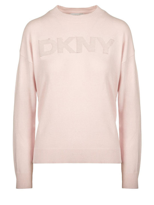 DKNY Лого Дамски Пуловер Розов