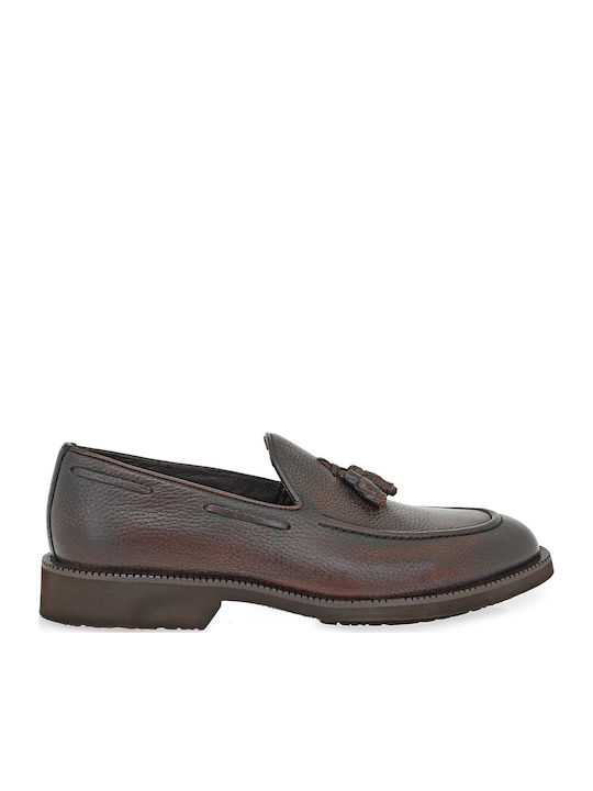 Leder Herren Mokassins in Tabac Braun Farbe