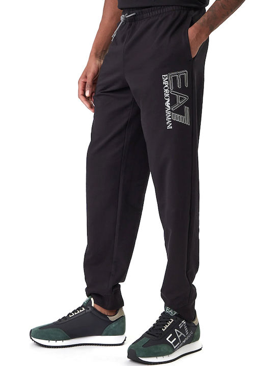Emporio Armani Jogger Παντελόνι Γκρι, Λευκό, Μαύρο