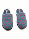 Anatomische Wollene Damen Hausschuhe Blau