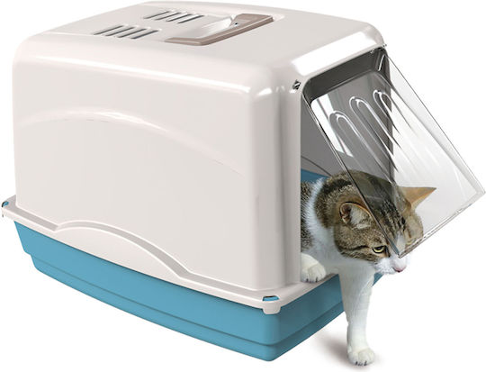 Georplast Vicky Cat Toilet Closed with Filter Light Blue L54 x W39 x H39cm