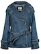 Damen Blau Trenchcoat