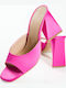 Mules with Heel in Fuchsia Color