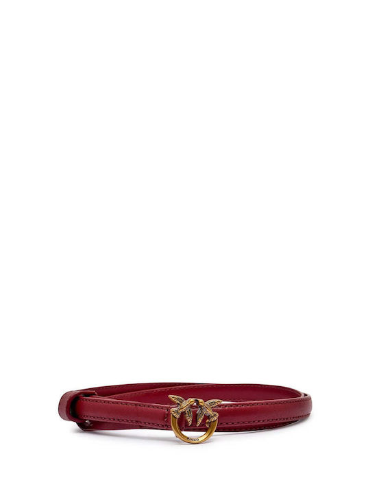 Leather Women's Belt Burgundy