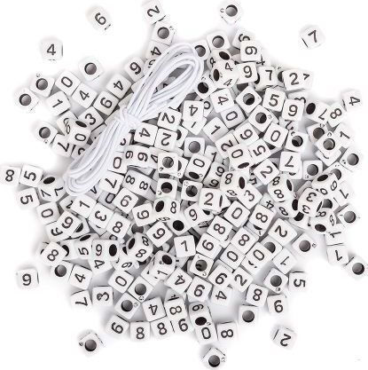 Dp Craft Beads Dpcraft 40g Black Numbers White Base Dalprint