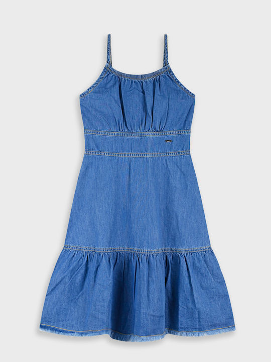Girls Dress Sleeveless Denim Denim