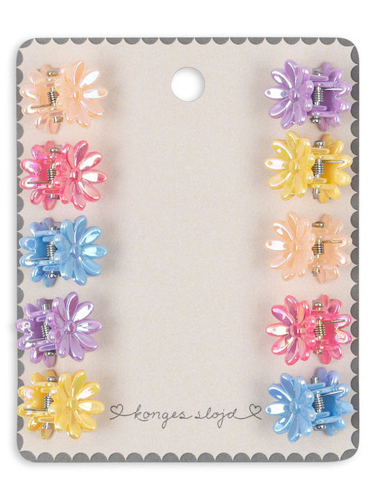 Konges Slojd Set de Agrafe pentru Copii cu Pensete Floare 10buc