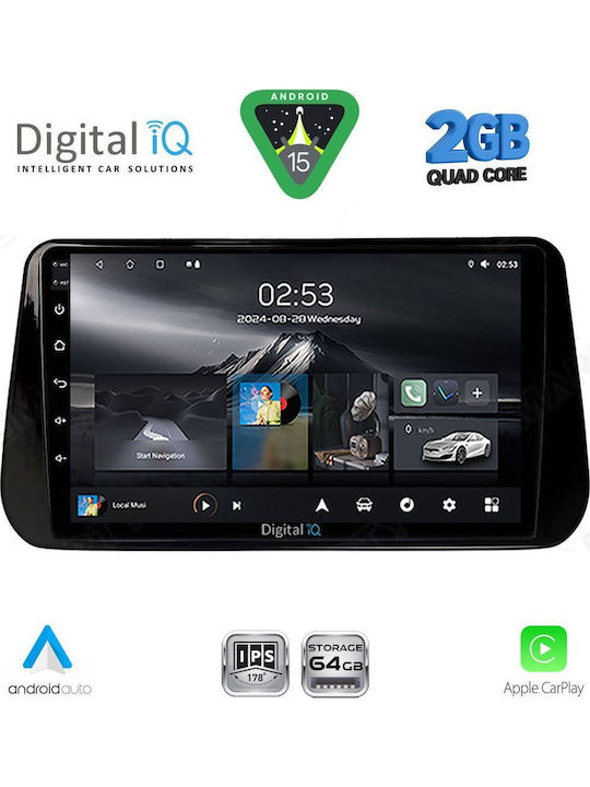 Digital IQ Car Audio System for Hyundai iX45 Santa Fe 2018-2023 Bluetooth USB Wi-Fi GPS Apple CarPlay with 10 Inch Touch Screen DIGITAL IQ RSD 1238B CPA
