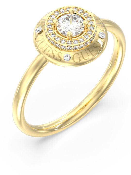 Guess Ring with Stones made of Steel Gold Plated