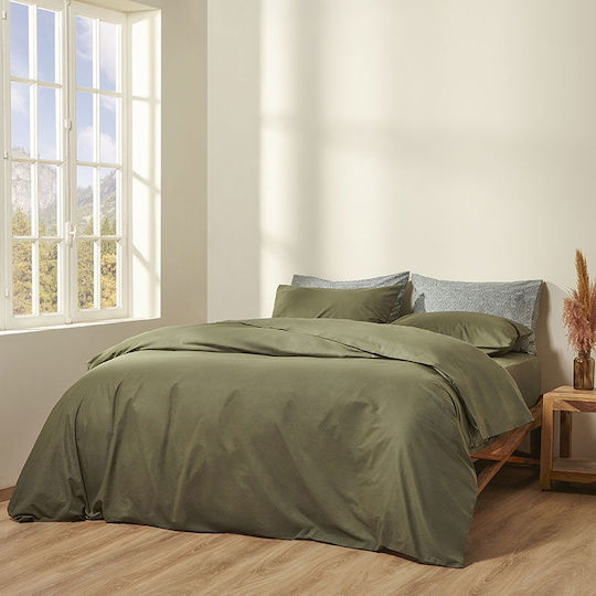 Cannon Sheet Set with 2 Pillowcases Super-Double with Elastic 160x200+33cm. Fresh Beetle 3pcs