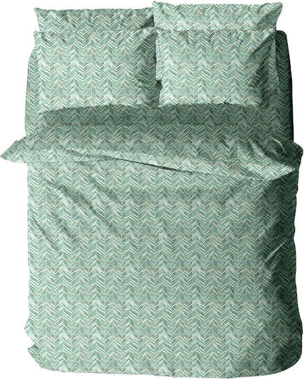 Sunshine Mint 152 Bed Sheets Set for Single Bed with Rubber Hugger 100x200+30cm 460 Aqua 3 Pieces