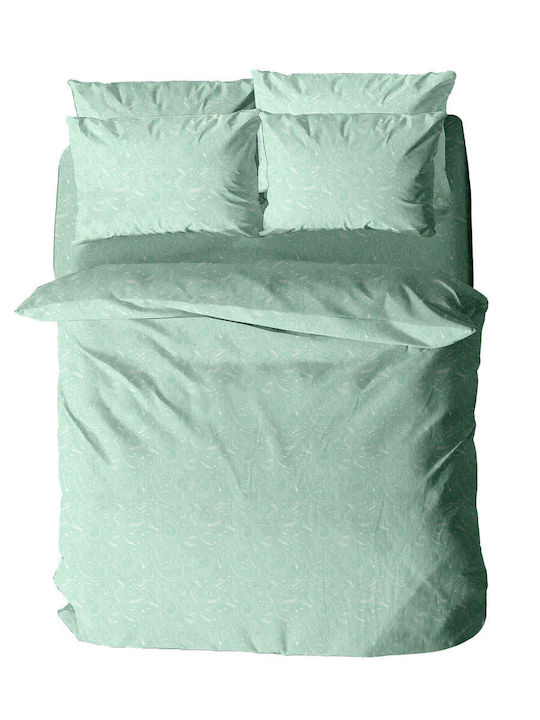 Sunshine Menta 152 Single Bed Sheet Set with Ru...
