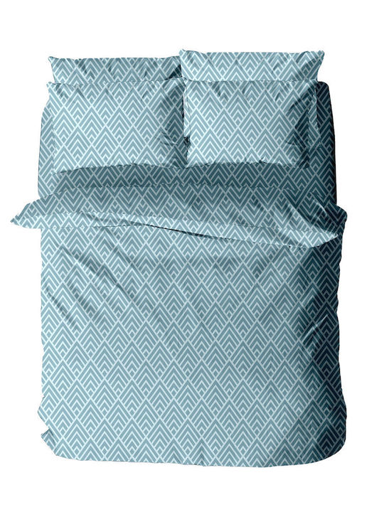 Sunshine Menta 152 Double Bed Sheet Set With Ru...