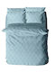 Sunshine Menta 152 Double Bed Sheet Set With Rubber Hugger 150x200+30cm 500 Blue (4 Pieces)