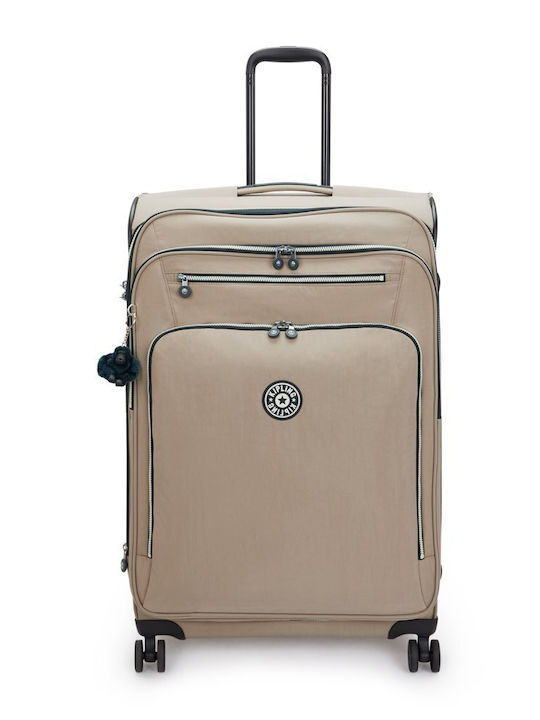 Kipling Youri Spin L Μεγάλη Βαλίτσα Ταξιδίου Υφασμάτινη Soft Taupe Combo με 4 Ρόδες Ύψους 76εκ.
