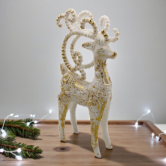 Weihnachtsbaumschmuck Häschen Gold-Weiß Glitzer 3d 16cm 1 Stück 1epx3265