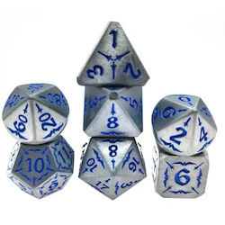 Suegao Set 7 Eagle Solid Metal Dice Role-playing Games Silver Blue Suegao Set 7 Eagle Solid Metal Dice Role-playing Games Silver Blue