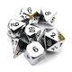 Suegao Set 7 Enamel Solid Metal Dice Role-playing Games Silver Black