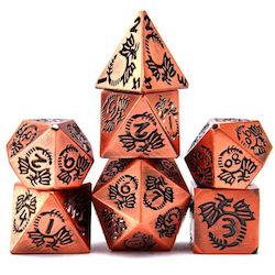 Suegao Set 7 Dragon Solid Metal Dice Role-playing Games Copper Black Suegao Set 7 Dragon Solid Metal Dice Role-playing Games Copper Black