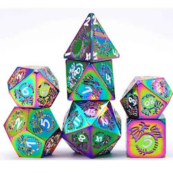 Suegao Set 7 Dragon Solid Metal Dice Role-playing Games Rainbow White Suegao Set 7 Dragon Solid Metal Dice Role-playing Games Rainbow White