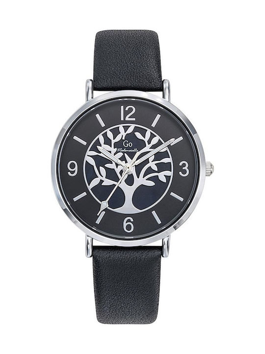Damen Uhr mit Schwarz Lederarmband