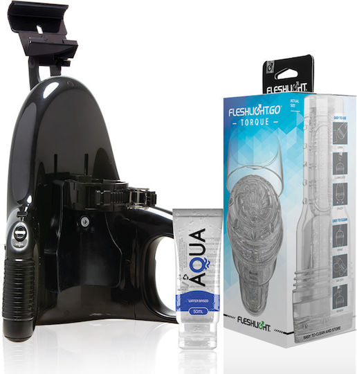 Fleshlight Go Masturbator Torque Ice + Universal Launch + Lubrifiant de Calitate Aqua 50 Ml