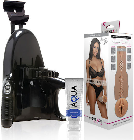 Fleshlight Autumn Falls Cream Texture Vagina + Universal Launch + Aqua Quality Lubricant 50 Ml