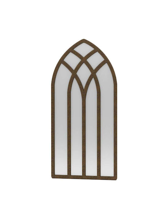 Hanah Home Arched Floor Mirror with Brown Wooden Frame 180x90cm