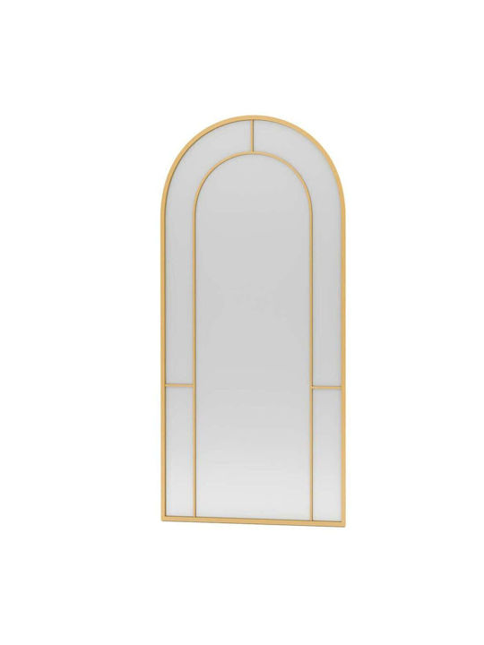 Hanah Home Arched Floor Mirror with Gold Metal ...