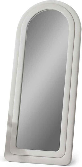 Hanah Home Gewölbter Boden- oder Standspiegel mit Beigem Holzrahmen 170x65cm