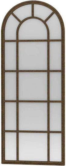 Hanah Home Gewölbter Boden- oder Standspiegel mit Braunen Holzrahmen 180x80cm