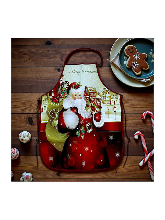 "Дядо Коледа" Merry Коледна Кухня Αpron Червен Д66xШ53см.