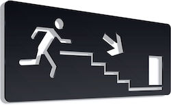 Σήμανση ''staire Down'' 10x24 Εκ Μαύρο Ακρυλικό Πλαστικό Πάχους 3mm Νο5881355