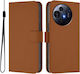 Skin Feel Solid Color Wallet Piele Maro (TCL 50 NXTPAPER 5G / TCL 50 Pro NXTPAPER 5G)