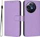 Skin Feel Solid Color Wallet Piele Lila (TCL 50 NXTPAPER 5G / TCL 50 Pro NXTPAPER 5G)