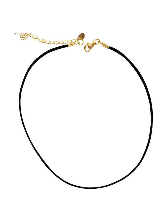 Theodora's Jewellery Choker από Επιχρυσωμένο Ατσάλι Μαύρο
