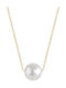 Theodora's Jewellery Necklace Solitaire from Gold Plated Silver with Pearls