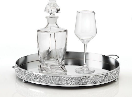 Silver Crystal Goblet Set 3 Pieces