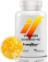 Ironflex Nutrition Vitamin D3 + K2 Vitamină 4000iu 90 softgels