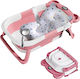 Little Mom Faltbare Babybadewanne mit Thermometer Rosa