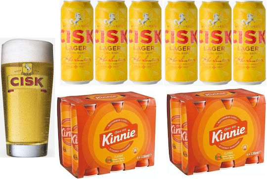 Ποτήρι Μπίρας Cisk 400ml Πακέτο 6x Cisk 500ml 4.2% 12x Kinnie 330 Ml