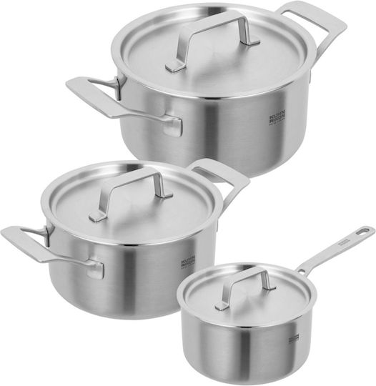 Kuhn Rikon Culinary Fiveply Комплект Саксии От Неръждаема Стомана 3 Части