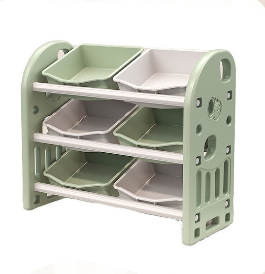 Sistem de Depozitare Jucării din Țesătură Verde 77x66x32cm 1buc