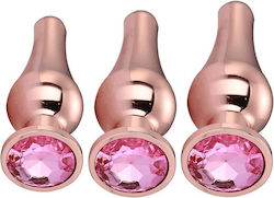 Smd Analyzer Triple Deeper Edition Rocket Butt Plug Set Πρωκτική Σφήνα Σετ 3 S M L Rose Gold Pink Diamond Smd Analyzer Triple Deeper Edition Rocket Butt Plug Set Πρωκτική Σφήνα Σετ 3 S M L Rose Gold Pink Diamond