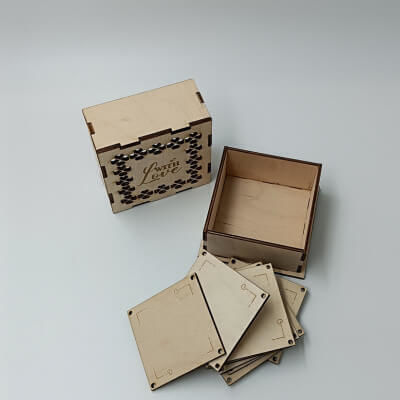 Ξύλινο Memory Box Κουτί & Τετράγωνα Photo Frames Toxylo