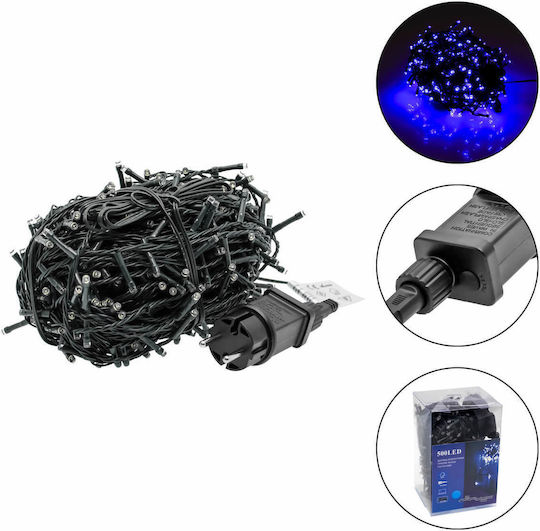 500 Λαμπάκια LED 40μ. x 11.6εκ. Μπλε τύπου Βροχή